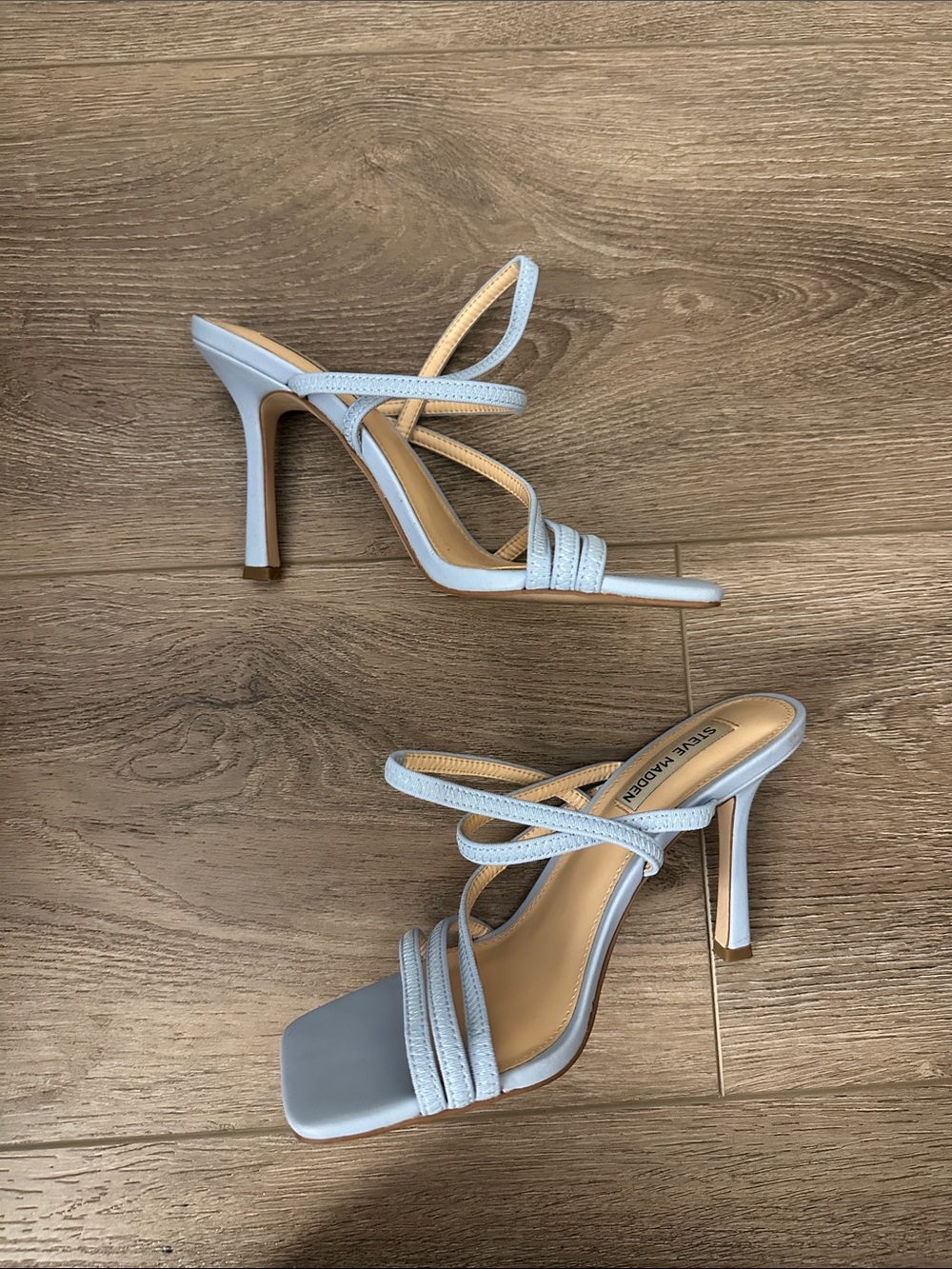 Steve Madden Pale Blue Multi-Strap Square-Toe Sandals - Picture 2 of 3